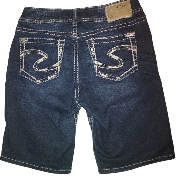 Silver Suki Mid Bermuda Capris Size 28 - Picture 2 of 6